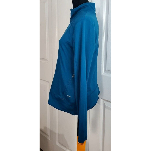 NWT Champion Woman's Teal Blue Zip up Athletic Jacket Long Sleeve Athletic Top L - Picture 2 of 7